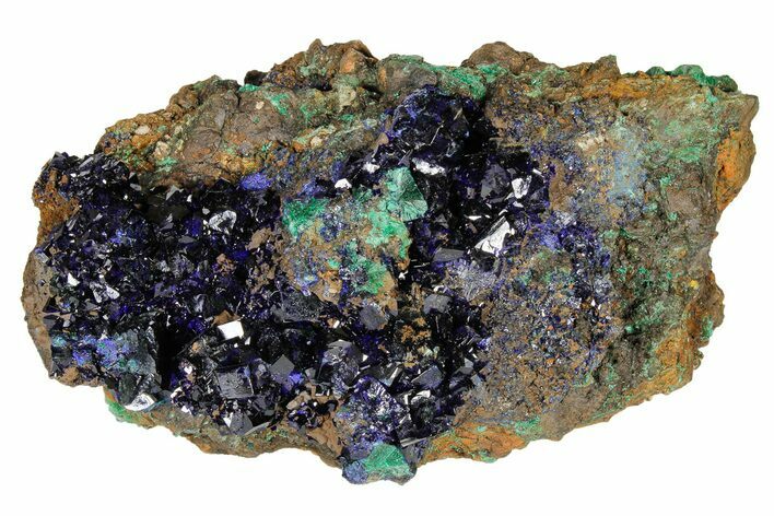 Large Azurite Crystals with Malachite - Laos #179668